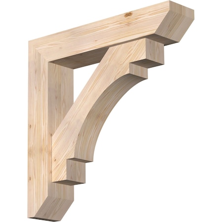 Ekena Millwork Merced Slat Smooth Bracket w/ Offset Brace, Douglas Fir, 7 1/2"W x 36"D x 36"H BKT0806X36X36MRC06SDF